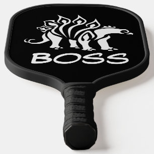 Ghost White Stegosaurus Spiked Dinosaur Pickleball Paddle