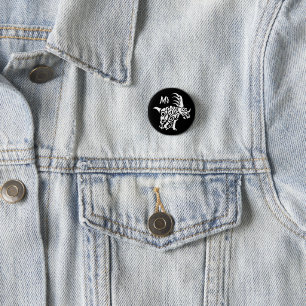 Ghost White Styracosaurus  with Tribal War Paint 3 Cm Round Badge
