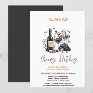 Ghost Wine Halloween Party Invitation