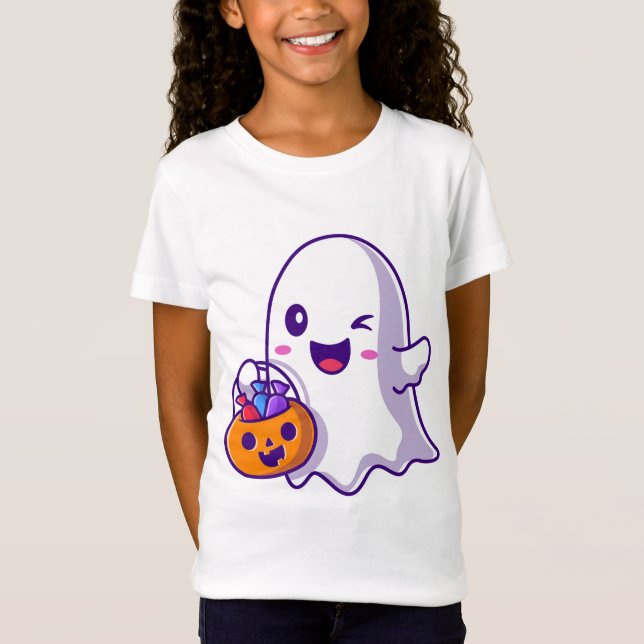 Ghost Wink Halloween T-Shirt (Front)