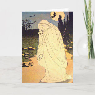 Ghost Witch Bat Moon Spirit Card