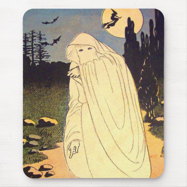 Ghost Witch Bat Moon Spirit Mouse Mat (Front)