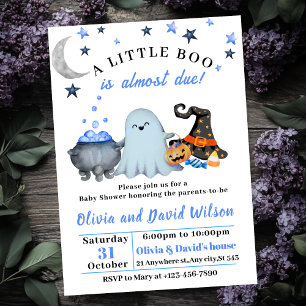 Ghost,witch hat,Candy cute Halloween Baby Shower Invitation