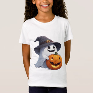 Ghost Witch Hat Pumpkin Halloween Party Accent 🎃 T-Shirt