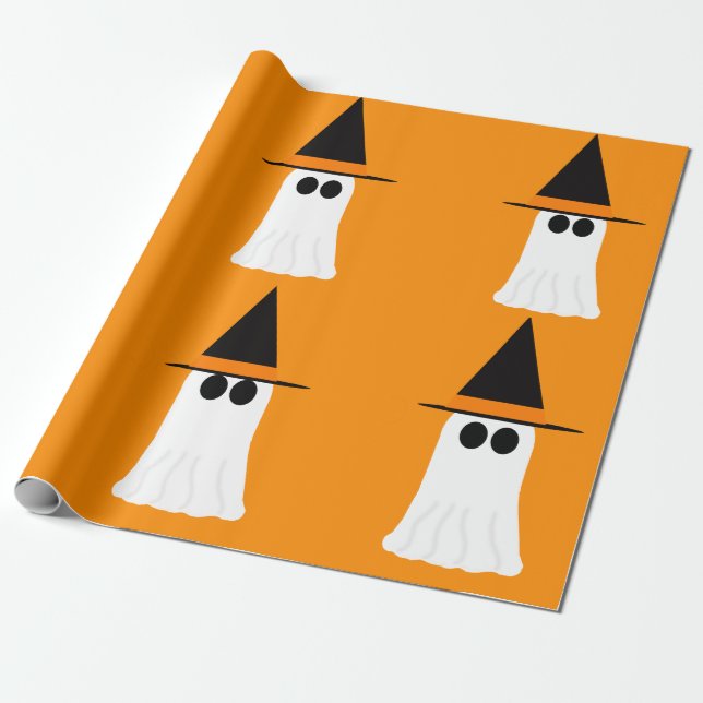 Ghost Witch Wrapping Paper (Unrolled)