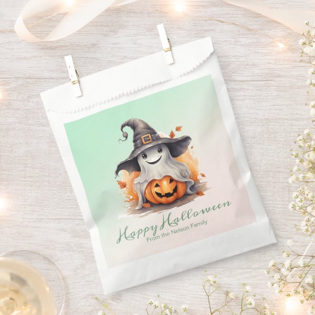 Ghost Witches Hat Jack-O' Lantern Happy Halloween Favour Bags (Clipped)