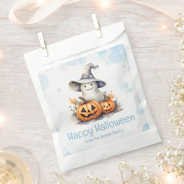 Ghost Witches Hat Jack-O' Lantern Happy Halloween Favour Bags (Clipped)