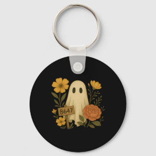 Ghost With 8647 Sign Subtle Anti-trump Floral Hall Key Ring