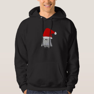 Ghost With A Santa Hat Fun Spooky Claus Christmas Hoodie