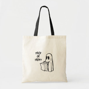 Ghost with Bag Trick or Treat Candy Tote Bag