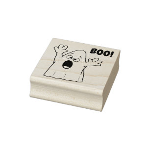Ghost with Boo Rubber Stamp