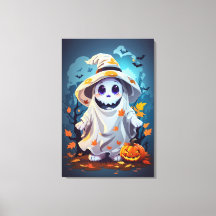 Ghost With Halloween Witch Hat 