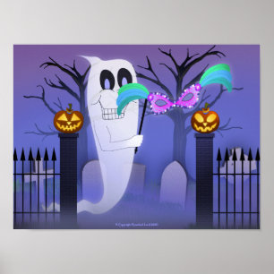 Ghost with Mask Poster
