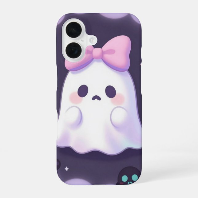 Ghost with Pink Bow Pastel Halloween Case (Back)