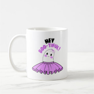Ghost with Purple Skirt & Hey Boo-tiful! Halloween Coffee Mug