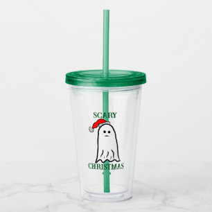 Ghost with Santa Hat  Acrylic Tumbler