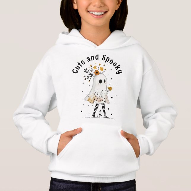 Ghost with Sunflowers Cute and Spooky Halloween (Front)