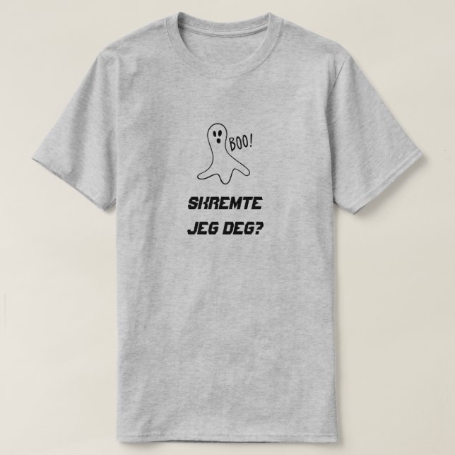 Ghost with text Skremte jeg deg? T-Shirt (Design Front)