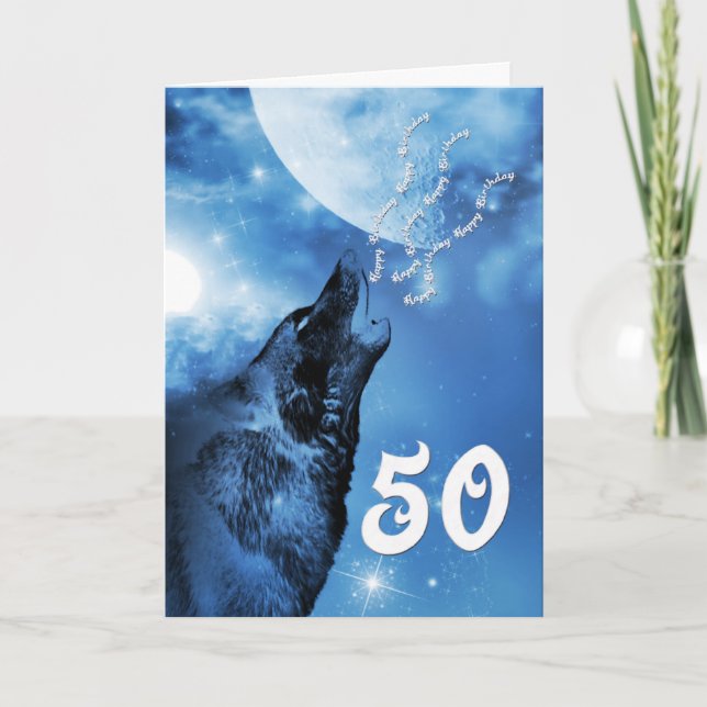 Ghost wolf  50th birthday card (Front)