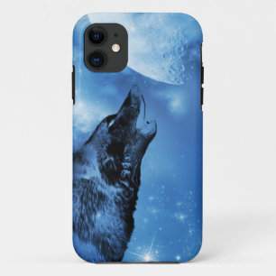 Ghost wolf howling at the moon iPhone 11 case