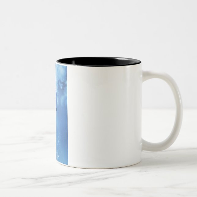 Ghost wolf howling at the moon Two-Tone coffee mug (Right)