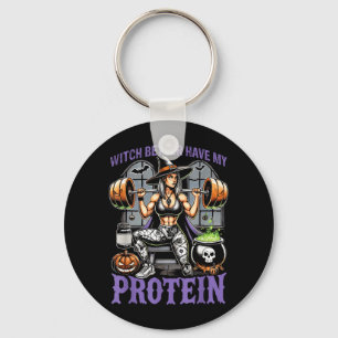Ghost Workout Witch Better Have Protein Halloween Key Ring