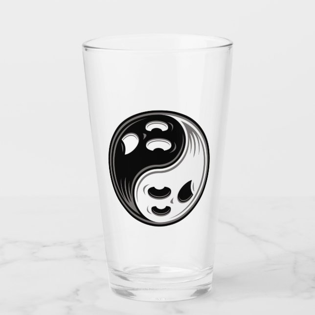 Ghost Yin Yang Black and White Glass (Front)
