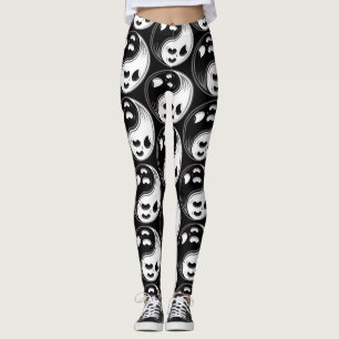 Ghost Yin Yang Black and White Leggings