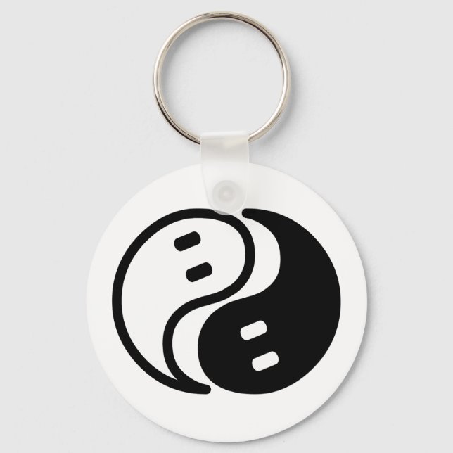 Ghost Yin Yang Key Ring (Front)