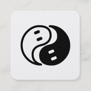 Ghost Yin Yang Square Business Card