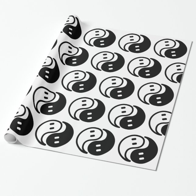 Ghost Yin Yang Wrapping Paper (Unrolled)