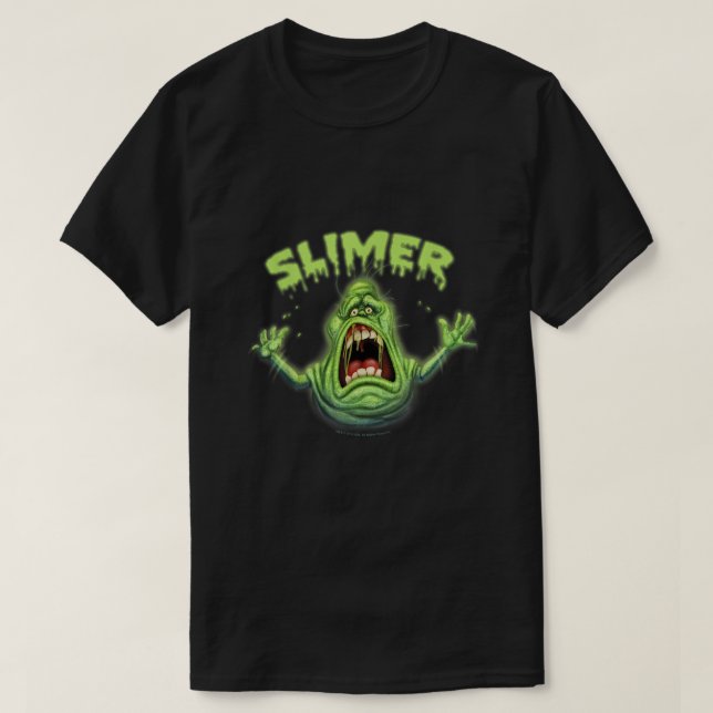 Ghostbusters Slimer Neon Portrait  T-Shirt (Design Front)