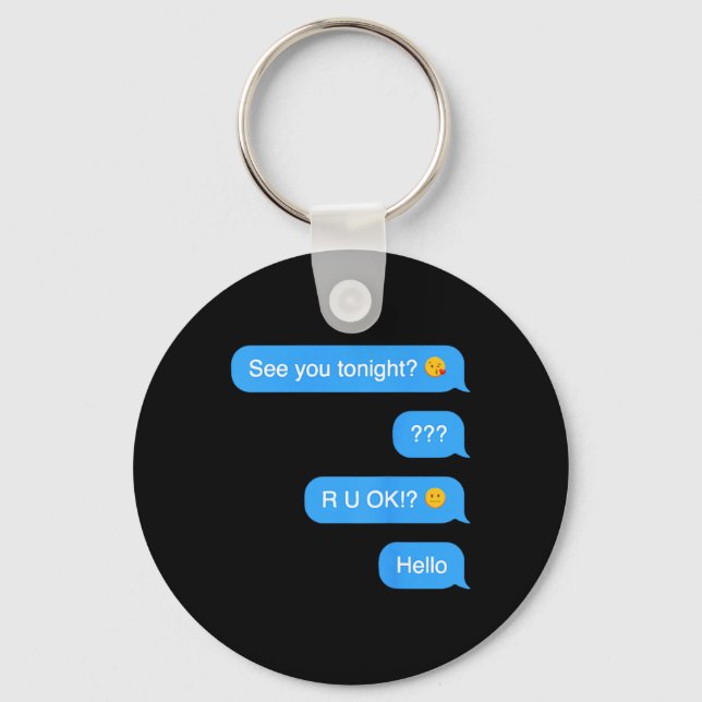Ghosted Text Message Funny Halloween Key Ring (Front)