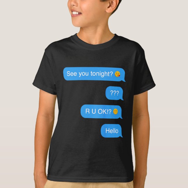 Ghosted Text Message Funny Halloween T-Shirt (Front)