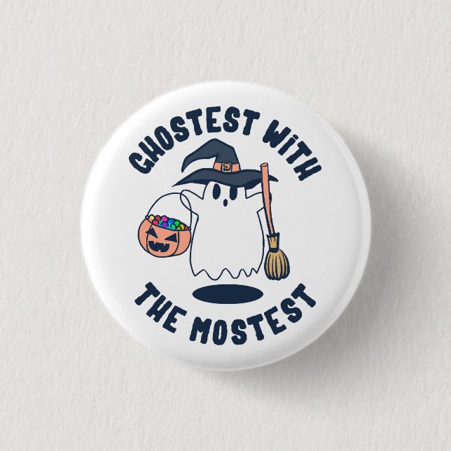Ghostest Funny Spooky Witch 3 Cm Round Badge (Front)