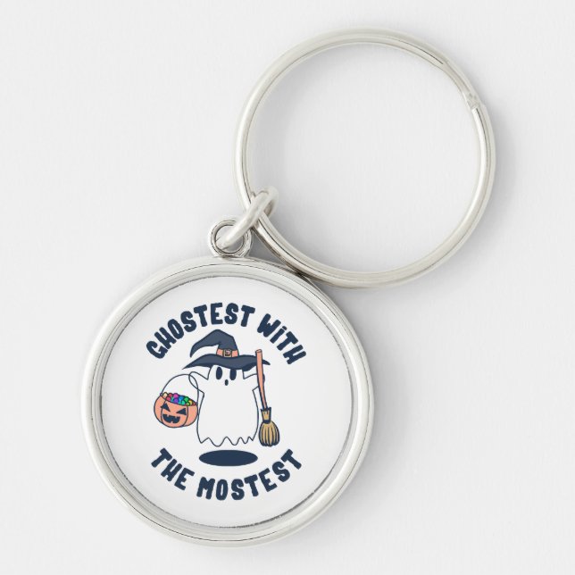 Ghostest Funny Spooky Witch Key Ring (Front)
