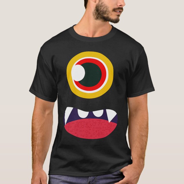 Ghostface Monster Stomach Scary Halloween T-Shirt (Front)