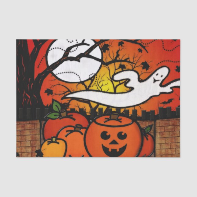 Ghostie Whimsical Halloween Tissue Paper (Front)