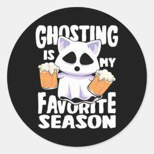 Ghosting Is My Favourite Season Halloween Women Ca Classic Round Sticker