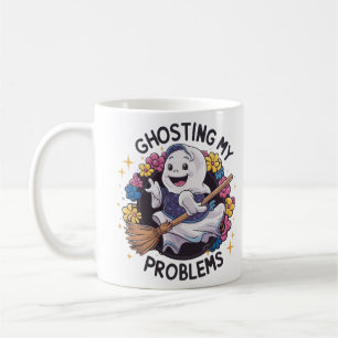 Ghosting my Problems, Funny Ghost Design Women's Coffee Mug