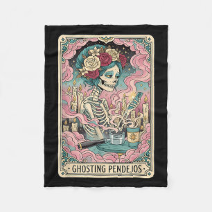 Ghosting Pendejos Funny Día De Los Muertos Tarot C Fleece Blanket