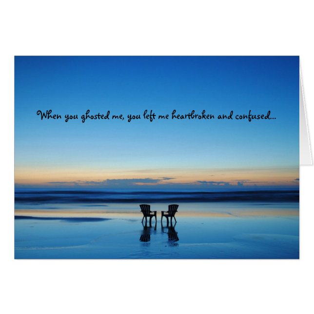 Ghosting Pushback Relationship Breakup Card (Front Horizontal)