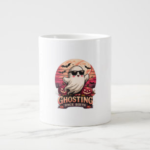 Ghosting Since Birth Funny Halloween Ghost Coffee  Large Coffee Mug