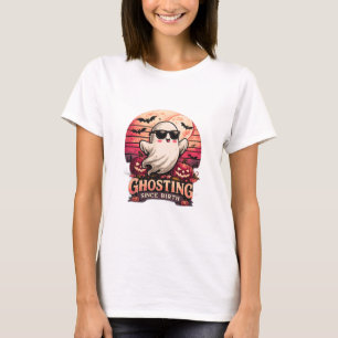 Ghosting Since Birth Funny Halloween Ghost Graphic T-Shirt