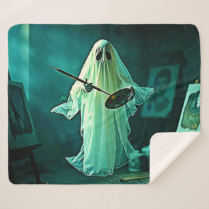 Ghostly Artist's Studio Design Sherpa Blanket