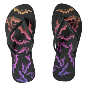 Ghostly Bats - City Lights Flip Flops