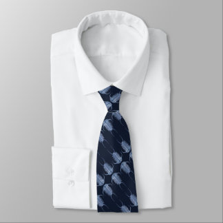 Ghostly Blue "Paleo-chic" Paraceraurus Trilobite Tie