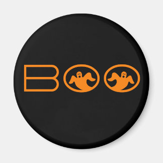 Ghostly Boo Halloween Magnet, Black and Orange Magnet