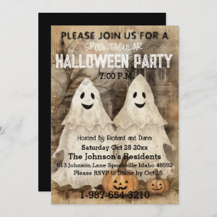 Ghostly Charm — A Vintage Whisper of Halloween Invitation