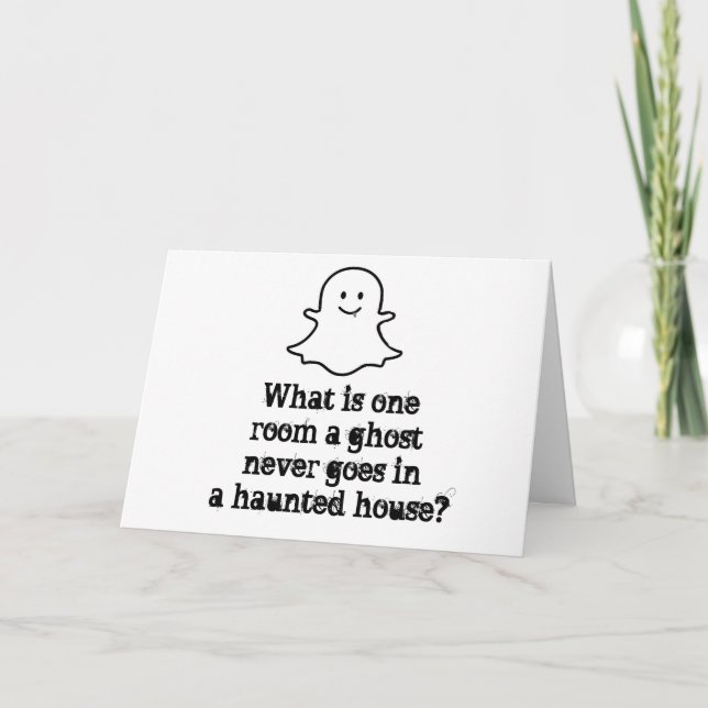 GHOSTLY COMEDIAN FOR HALLOWEEN HOLIDAY CARD (Front)